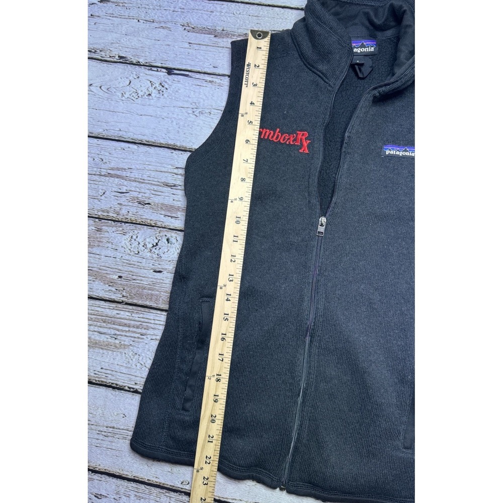 Patagonia Better Sweater Womens Small Zip‎ Jacket Vest Black Zip Pockets + Logo - Picture 3 of 6